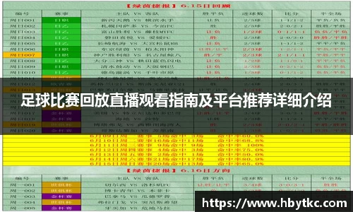 足球比赛回放直播观看指南及平台推荐详细介绍